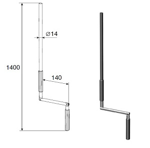 Вороток роллетный  VRP для использования с карданом