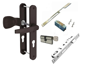 Комплект для калитки с электромагнитной планкой. Ручка замок для калитки.