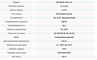 Шлагбаум автоматический BelPark UNI 4-6 (стрела телескопическая)
