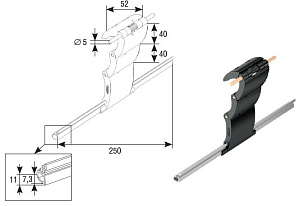 Замок RB3 верхний автоматический (трехсекционный)