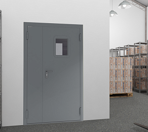 Дверь техническая 1450х2050 наружняя двустворчатая