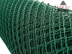 Сетка рабица с ПВХ покрытием 1,8×10 м ф=2,4мм (зелёный)