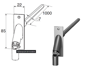 Кардан 90 RK7E без петли (длина штока 1 метр)