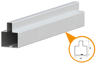 Профиль стальной для уличных ворот 60x80 (Т-профиль, арт. DHS181)