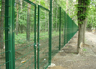 Ворота распашные с ручкой и замком 2030х5000 Класик СО (серия 11)